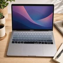 İngilizce Klavye Koruyucu Macbook A1534 A1708 Uyumlu Uk Avrupa Ters L Enter Silikon Klavye Koruyucu English Keyboard Cover Siyah Gri
