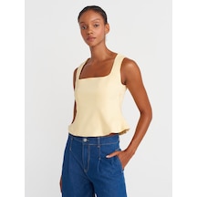 Dilvin 50860 Peplum Korse Top-açık Sarı Açık Sarı