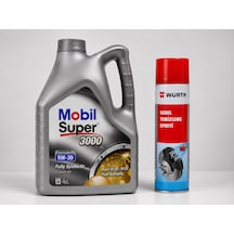 Mobil Süper 3000 X1 FE 5W-30 Motor Yağı 4 L + Würth Balata Spreyi 500 ML