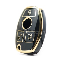 Mercedes Uyumlu Nano Anahtar Kılıfı Siyah Gold Renk 01-16 Model Arası