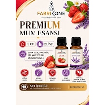 Premium Mum Esansı 5 Cc 2'li Set - Çilek, Lavanta - Soya Wax, Parafin, Jel Wax Ve Bal Mumu Uyumlu Bkfab2cklv5 Karışık