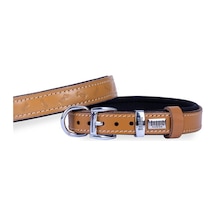 Doggie Deri Kemik Desenli Boyun Tasması M 2x35-40 CM Camel