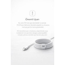 Yk Desıgn İphone Uyumlu Usb-c To Lightning Şarj Ve Data Kablosu, Beyaz 3m