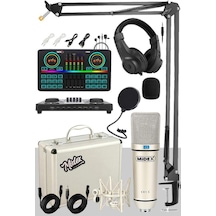 Midex Cx1 Effective Set Efektli Ses Kartı Mikrofon Kulaklık Stand Kayıt Canlı Yayın Seti Pc Ve Telefon