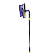 Go İthalat Star Q 2 Başlı Camsil Çekpas - M.fiber Mop 24.5cm 360 Derece Başlık Camsil - Mop Uzayan M Çok Renkli