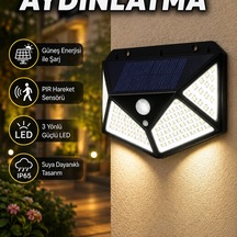 Güneş Enerjili Solar Bahçe Aydınlatma Led Işık Balkon Teras Dekoratif Lamba