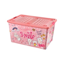 Oyuncak Saklama Kutusu Çok Amaçlı Saklama Kutusu 40 Lt Pembe Pembe