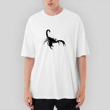 Scorpions Logo White Oversize Beyaz Tişört Beyaz