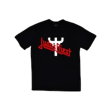Stoned&Fame Judas Priest Baskılı Unisex %100 Pamuk Siyah T-shirt SIYAH