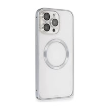 Apple iPhone Uyumlu 15 Pro Max Kılıf Metal Bumper Magneticsafe Kapak - Gri Bzsxx00 1