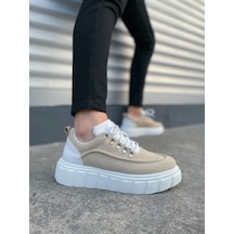 Krem Beyaz Cloud Bağcıklı Süet Erkek Günlük Sneaker Ayakkabı Çok Renkli