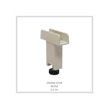 Zigana Ayak, U Tablalı Profil Ayağı, 5,5 Cm, Beyaz Beyaz