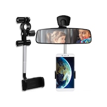 Singree 360 Evrensel Araç Aynası Telefon Tutucu - Gps Ve 4-6.1" Telefonlar İçin Siyah