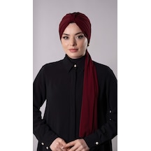 Hürrem Bone Bordo Pratik Hazır Geçmeli Tesettür Bone Sandy Kumaş Atkılı 2204 16 Bordo