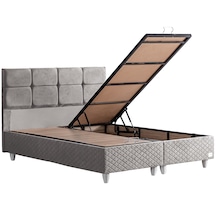 Gümüş İkili Set, Gümüş Çift Kişilik Baza Başlık Seti Gri 150 x 200