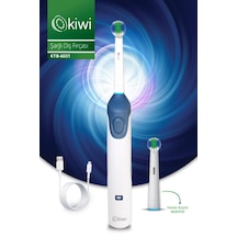 Kiwi KTB-6031 Şarjlı Döner ve Titreşim Başlıklı Diş Fırçası & Yedek Başlık | 600 mAh Li-Ion & IPX7
