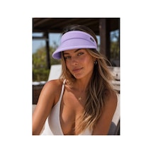 Giyu Shop Kadın Geniş Siperli Uv Korumalı Ayarlanabilir Vizör Şapka Lila