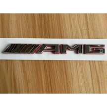 Özel Tasarım Amg Krom Dışı Kırmızı Şeritli Bagaj Yazısı Arması Logosu 3m 3d Abs Mercedes E
