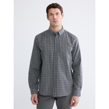 Lcwaıkıkı Classic Gri Regular Fit Ekose Erkek Gömlek
