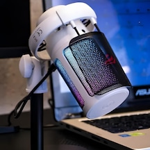 Lexroo Gamenote Gk50 Rgb Yayıncı Mikrofon - 24bit/192khz - Kardioid - Gürültü Engelleme - Beyaz