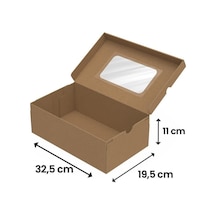 32,5x19,5x11 - 25 Adet Pencereli Kendinden Kapaklı Ayakkabı Kutusu