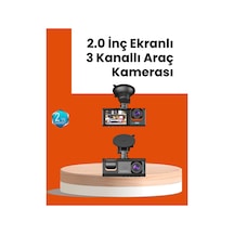 Full Hd Araç Kamerası Çift Yönlü Kayıt Ve Darbe Sensörü Çok Renkli