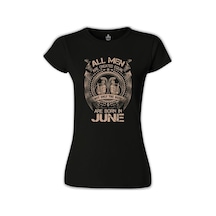 Burç İkizler - Born İn June Siyah Kadın Tshirt 001