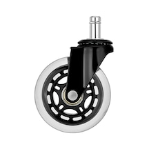 S-wheels Motion Silikon Oyuncu Koltuğu Tekeri 64mm Ofis Koltuk Tekeri Ultra Sessiz Sandalye Tekeri Siyah - Beyaz