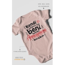Morivokids Anneanneye Özel Kısa Kollu Bebek Body %100 Pamuk Zbn284-kk Pastel Pembe
