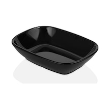 12 Adet 14x10 Cm Melamin Kahvaltılık / Mezelik Bulaşık Makinesinde Yıkanabilir Siyah Servis Kasesi