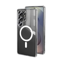 Newface Samsung Galaxy S25 Ultra Kılıf Magneticsafe Şeffaf Silikon - Şeffaf