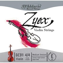 D'addario Dz311 Zyex Tek Keman Mi E Teli 4/4 Karbon Çelik Y