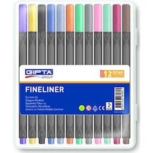 Gıpta Fineliner 0.4 Mm Üçgen 12 Renk K606 Çok Renkli