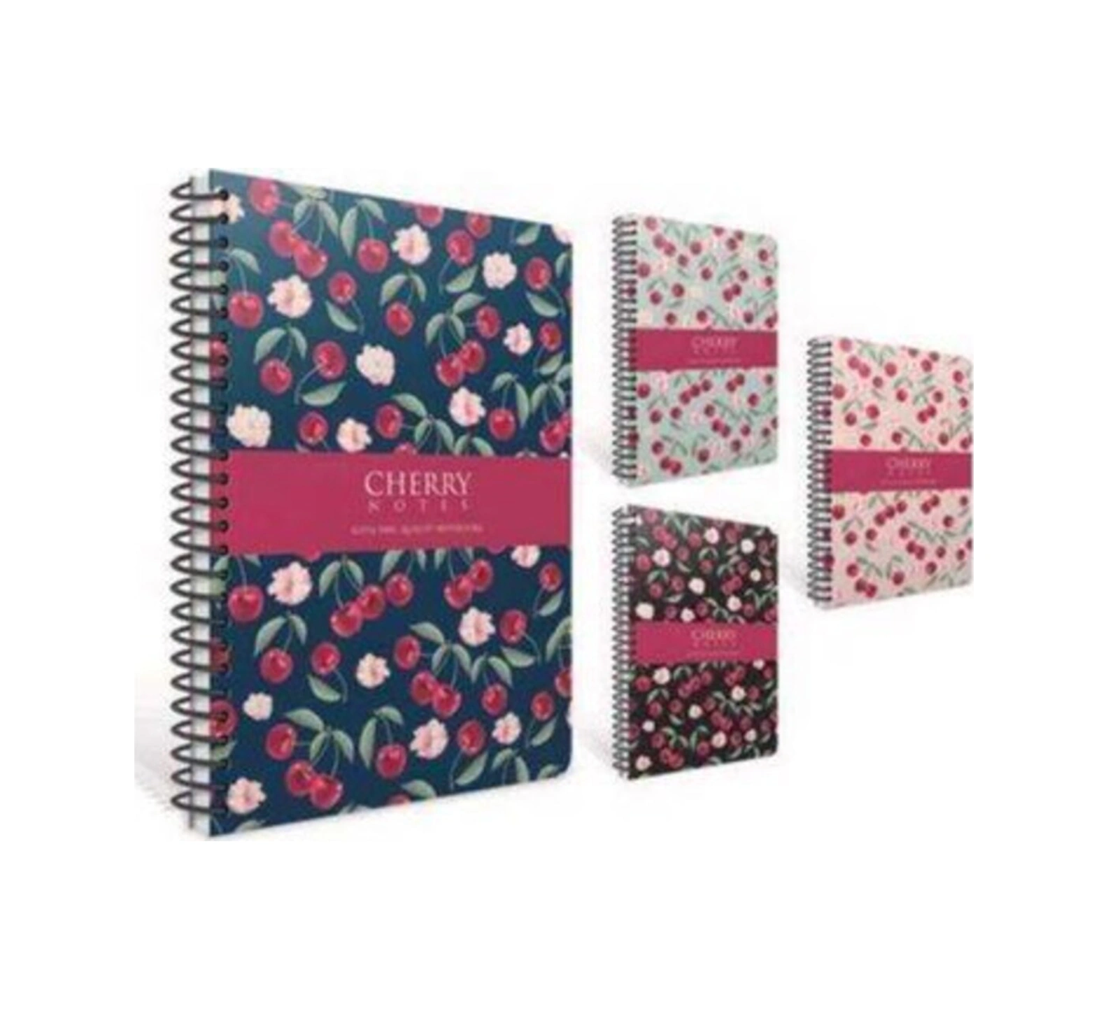 Cherry Spiralli Sert Kapak Not Defteri 17x24 Cm 120 Yaprak Kareli 6372 Karışık Renk 1 Adet Karışık