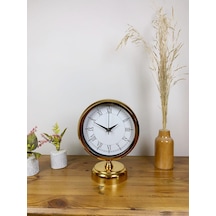 Gold Metal Retro Masa Saati 25 20 Cm Renkli