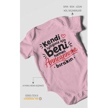 Morivokids Anneanneye Özel Kısa Kollu Bebek Body %100 Pamuk Zbn284-kk Koyu Pembe