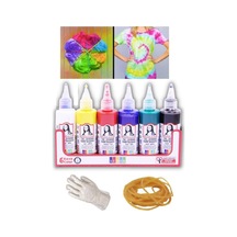 Batik Boyama Seti 6x70 ml Poşet Eldiven 10 Adet ve Para Lastik 20 Adet Set Monalisa Boyama Seti