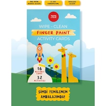 Silinebilir Parmak Boyası Aktivite Kartları - Wipe Clean Finger Paint Activity Cards - Fingerprint Activities - 16 Kar