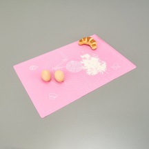 Wisemm Büyük Boy Silikon Hamur Açma Matı - Pembe - 65x45 Cm Renkli