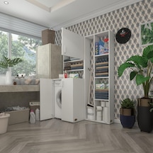 Kenzlife Çamaşır Makinesi Dolabı Kasparovsüpürgemdf Byz 180 126 55-20 % 100 Mdf Full Mdf Banyo Kapaklı Arkalıksız Çok Renkli