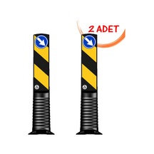 Refüj Başı Dubası Refüj Ayırıcı Duba Plastik Esnek Refüj Başı Tabelası 75 Cm Evelux 100mm 2 Adet