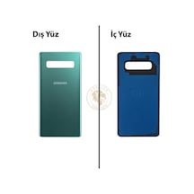 Samsung Galaxy S10 Plus Yeşil Renk Arka Kapak Arka Cam Batarya Kapağı Pil Kapağı Lazer Kesim Back Cover Galaxy S10 Plus Uyumlu