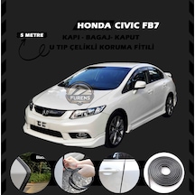 Honda Civic Fb7 Oto Araç Kapı Koruma Fitili 5metre Parlak Siyah Renk