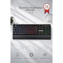 Pratik Kullanım Bilgisayar Ekipmanı Oyun Aksesuarı Oyuncu Klavyesi Rgb Işıklı Tk10 Siyah