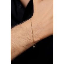 14 Ayar Altın İnce Küp Zincir Erkek Bileklik 0,95 Mm Blk8154-e Sarı Altın