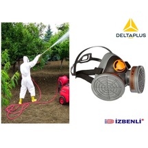 Delta Plus M6400+a2 Tarım İlaçlama İçin Yarım Yüz Gaz Maskesi Filtre İle Beraber