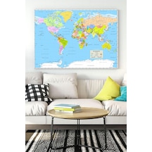 Pster15892 Dünya Haritası Eğitim Kanvas Tablo 2 30 X 40 7/8 Yaş