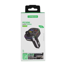 Carboon Fm Transmitter - Ms-c41 Premium 30w Üç Girişli 5.0 Bluetooth Fm Transmitter - Çakmaklıktan M