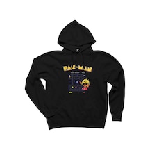 Pac-Man Eighties Siyah Kapşonlu Sweatshirt Hoodie Siyah
