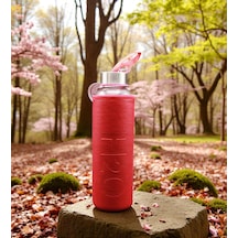 H2o Cam Su Matarası Deri Kılıflı 500 Ml - Kırmızı